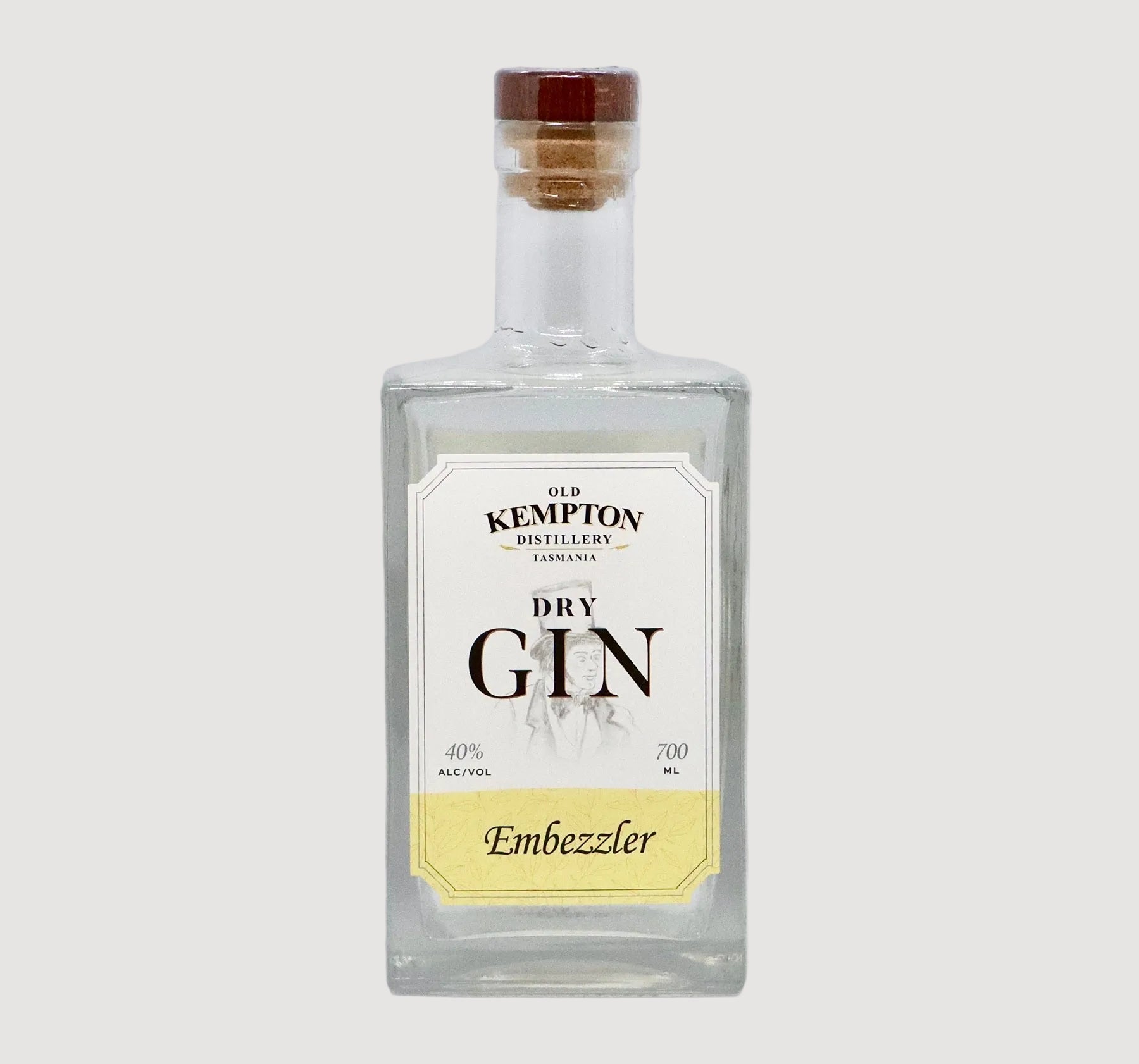 Bottle of Old Kempton Distillery Dry Gin on a white background